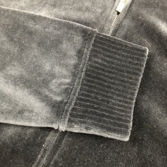 Lauren Ralph Lauren Womens Medium Black Full Zip Up Velour Knit Hooded Jacket - Picture 4 of 11